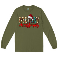 Army Green merry christmas Long Sleeve Tee - CowhideDigitalArt