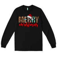 Black merry christmas Long Sleeve Tee - CowhideDigitalArt