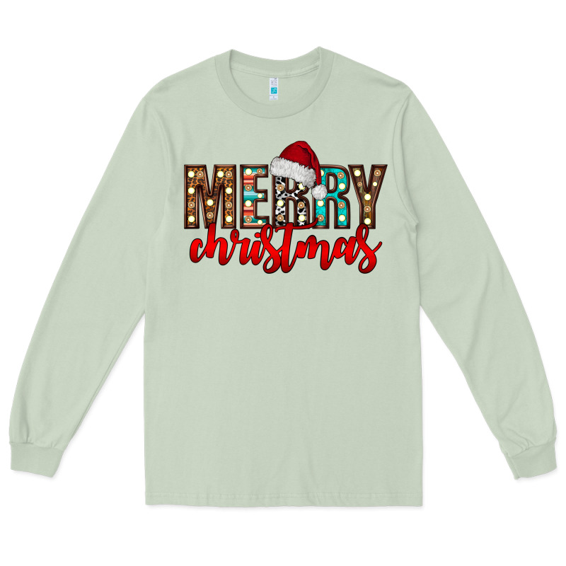 Merry Christmas Long Sleeve Tee by CowhideDigitalArt | Teevron