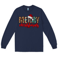 Navy merry christmas Long Sleeve Tee - CowhideDigitalArt
