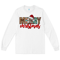 White merry christmas Long Sleeve Tee - CowhideDigitalArt