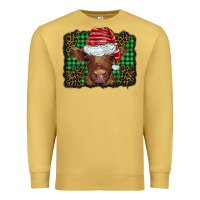 Antique Gold christmas leopard buffalo plaid baby highland cow Premium Sweatshirt - BarkalooDesign