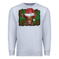 Heather Grey christmas leopard buffalo plaid baby highland cow Premium Sweatshirt - BarkalooDesign
