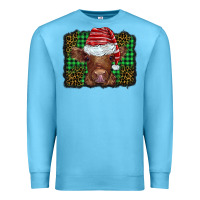 Ocean Blue christmas leopard buffalo plaid baby highland cow Premium Sweatshirt - BarkalooDesign