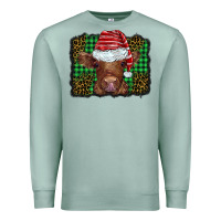 Seafoam christmas leopard buffalo plaid baby highland cow Premium Sweatshirt - BarkalooDesign