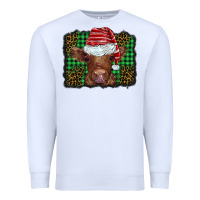 White christmas leopard buffalo plaid baby highland cow Premium Sweatshirt - BarkalooDesign