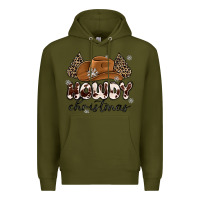 Army Green howdy christmas Premium Hoodie - MaliasSmallBusiness