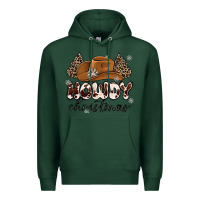 Sports Green howdy christmas Premium Hoodie - MaliasSmallBusiness