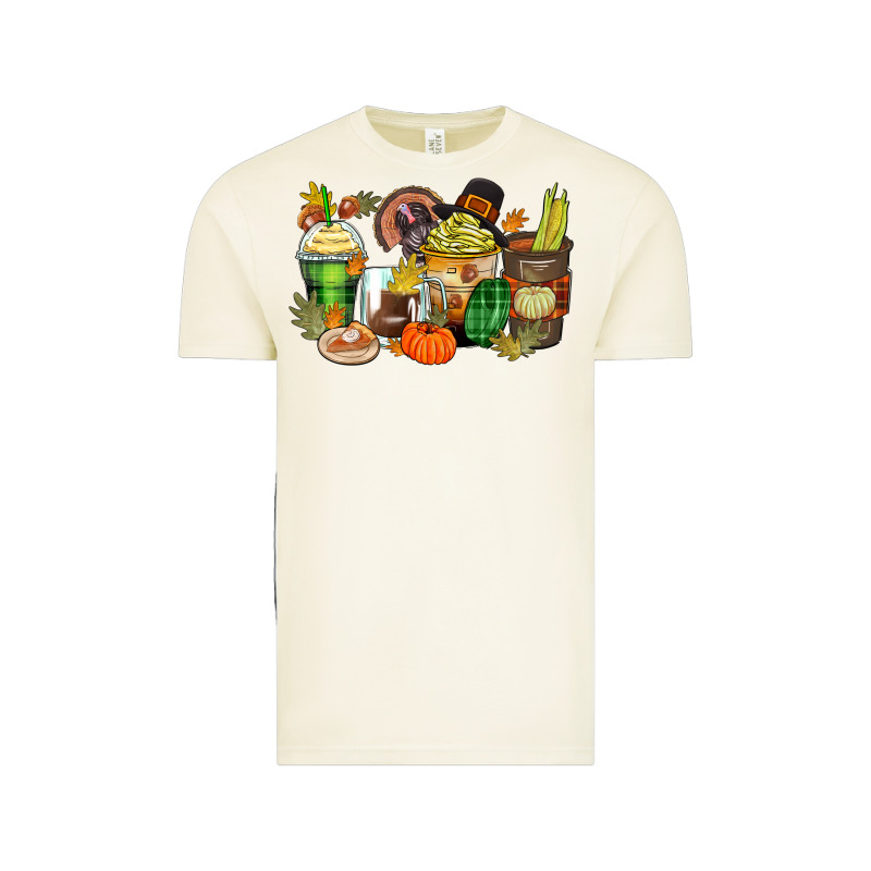 Thanksgiving Coffee Cups Vintage Tee by Zillion Design Studio | Teevron