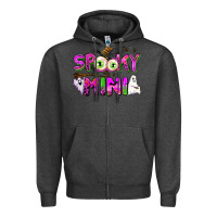 Charcoal Heather spooky mini Zipper Hoodie - AdoDesignShop