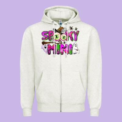 Spooky Mini Zipper Hoodie Designed By Adodesignshop