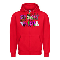 Red spooky mini Zipper Hoodie - AdoDesignShop