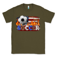 Army Green western american flag soccer Classic Tee - HRA Design Shop