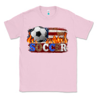 Bubblegum Pink western american flag soccer Classic Tee - HRA Design Shop