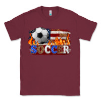 Burgundy western american flag soccer Classic Tee - HRA Design Shop