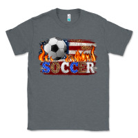 Charcoal Heather western american flag soccer Classic Tee - HRA Design Shop