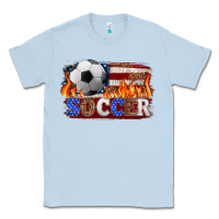 Dusty Blue western american flag soccer Classic Tee - HRA Design Shop