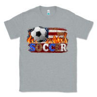 Heather Grey western american flag soccer Classic Tee - HRA Design Shop