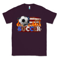 Plum western american flag soccer Classic Tee - HRA Design Shop