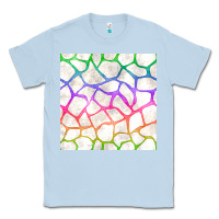 Dusty Blue Watercolor Rainbow Giraffe Seamless Pattern Classic Tee - BundleAndBundleShop
