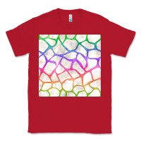 Red Watercolor Rainbow Giraffe Seamless Pattern Classic Tee - BundleAndBundleShop