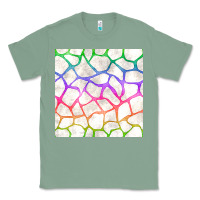 Sage Watercolor Rainbow Giraffe Seamless Pattern Classic Tee - BundleAndBundleShop