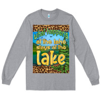 Heather Grey what happens at the lake stays at the lake air freshener Long Sleeve Tee - HRA Design Shop