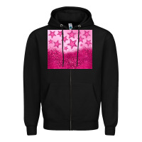 Black pink glitter star Zipper Hoodie - JahusDesignShop