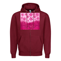 Burgundy pink glitter star Zipper Hoodie - JahusDesignShop