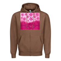 Chestnut pink glitter star Zipper Hoodie - JahusDesignShop