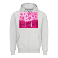 Dove Grey pink glitter star Zipper Hoodie - JahusDesignShop