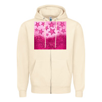 Sandshell pink glitter star Zipper Hoodie - JahusDesignShop