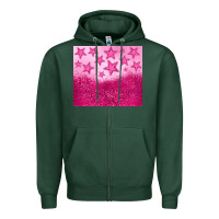 Sports Green pink glitter star Zipper Hoodie - JahusDesignShop