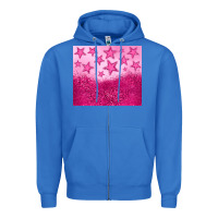 True Royal pink glitter star Zipper Hoodie - JahusDesignShop