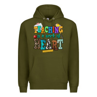 Army Green teaching is a work of heart Premium Hoodie - NancyCooperArtShop