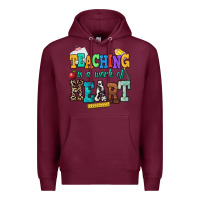 Burgundy teaching is a work of heart Premium Hoodie - NancyCooperArtShop