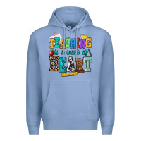 Colony Blue teaching is a work of heart Premium Hoodie - NancyCooperArtShop