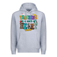 Heather Grey teaching is a work of heart Premium Hoodie - NancyCooperArtShop