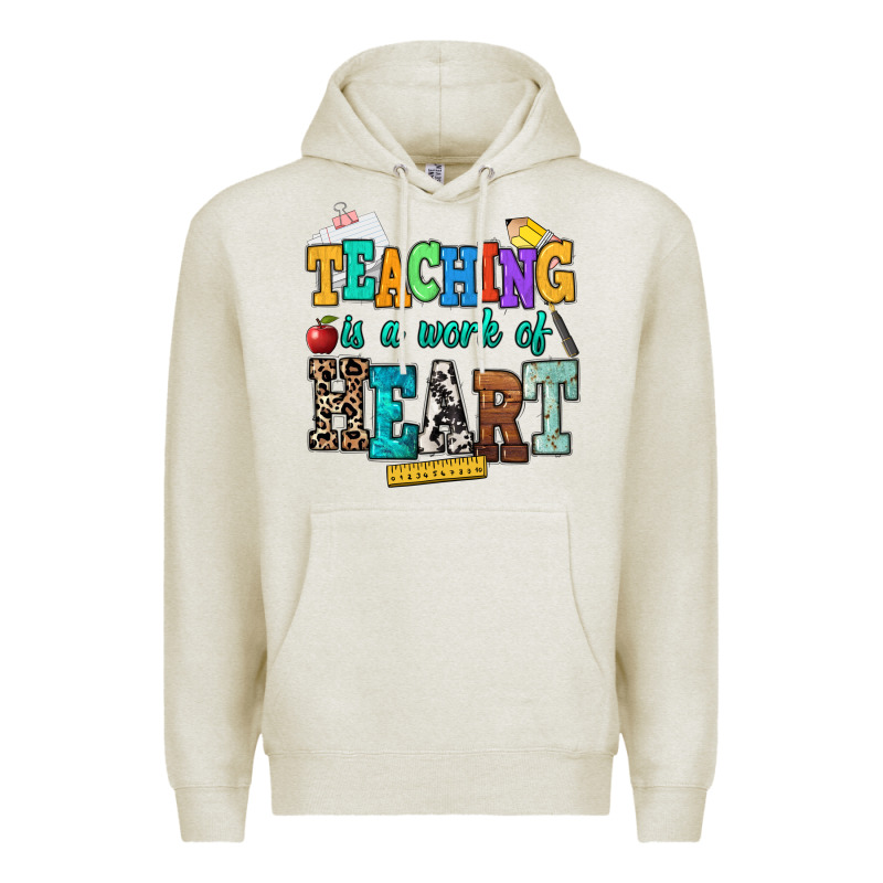 Teaching Is A Work Of Heart Premium Hoodie by NancyCooperArtShop | Teevron