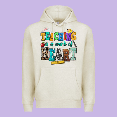 Teaching Is A Work Of Heart Premium Hoodie Designed By Nancycooperartshop