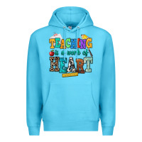 Ocean Blue teaching is a work of heart Premium Hoodie - NancyCooperArtShop