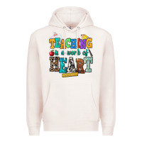 Pale Pink teaching is a work of heart Premium Hoodie - NancyCooperArtShop