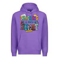 Purple teaching is a work of heart Premium Hoodie - NancyCooperArtShop