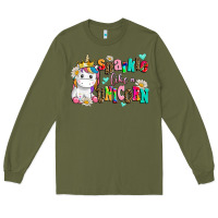 Army Green sparkle like a unicorn Long Sleeve Tee - AdoDesignShop