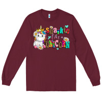 Burgundy sparkle like a unicorn Long Sleeve Tee - AdoDesignShop