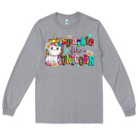 Heather Grey sparkle like a unicorn Long Sleeve Tee - AdoDesignShop