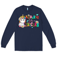 Navy sparkle like a unicorn Long Sleeve Tee - AdoDesignShop