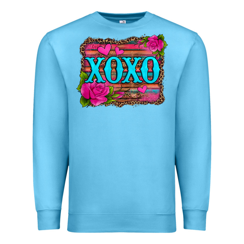 Xoxo Valentine's Day Pink Roses And Hearts Premium Sweatshirt by Jasminsmagicworld | Teevron