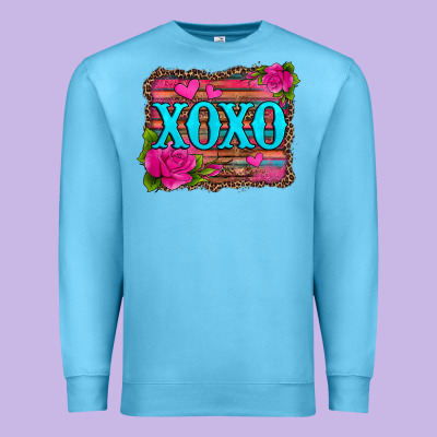 Xoxo Valentine's Day Pink Roses And Hearts Premium Sweatshirt Designed By Jasminsmagicworld