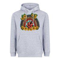 Heather Grey ladybuy  rainbow Heavyweight Hoodie - BarkalooDesign